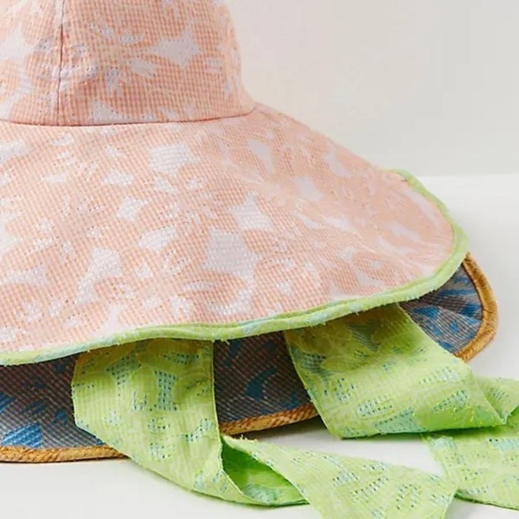 Free People Sun Hat New blue floral